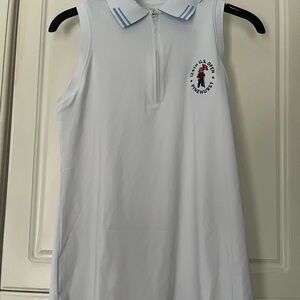 Peter Millar White Polo with Blue Stripe